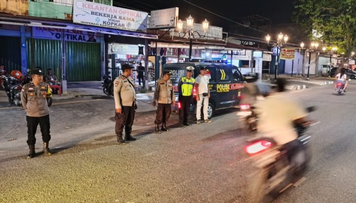 *Cegah Balap Liar, Polsek Tualang Gelar Patroli Malam di Perawang Barat*
