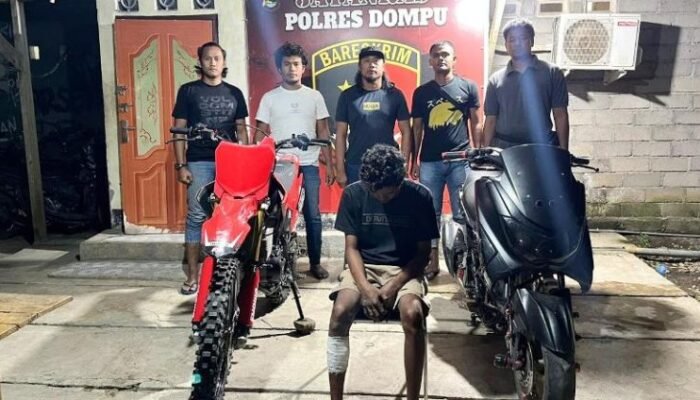Berusaha Kabur, Pelaku Curanmor Di Dompu-NTB Tak Berkutik Dilumpuhkan Timah Panas