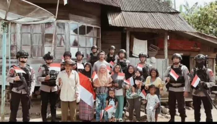 Batalyon C Brimobdasu Kibarkan 1000 Bendera Merah Putih Sambut HUT RI Ke – 80 Tahun 2025.