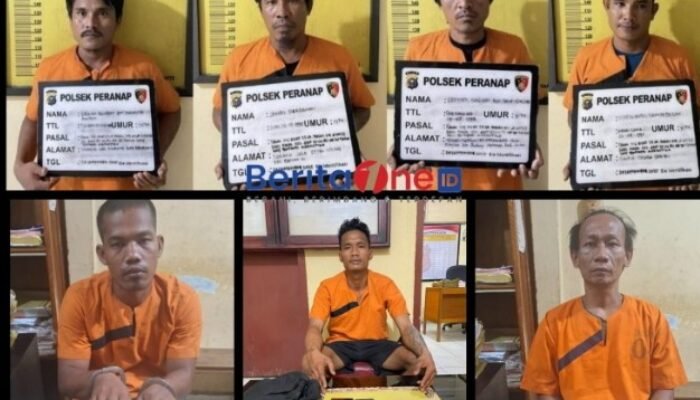 Polsek Peranap berhasil amankan Tujuh tersangka kasus narkoba  jenis Sabu.