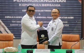 Kanwil Ditjenpas Aceh dan Kejati Aceh Resmi Bentuk Tim Inventarisasi Aset Rupbasan