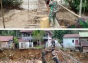 Warga dan TNI Gotong Royong Perbaiki Jembatan, buka akses antar Desa di Aceh Tenggara