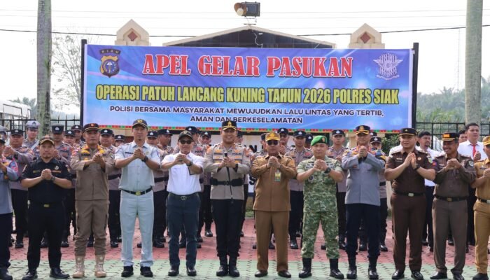 Polres Siak Gelar Apel Gelar Pasukan, Operasi Patuh Lancang Kuning 2026 Dimulai.
